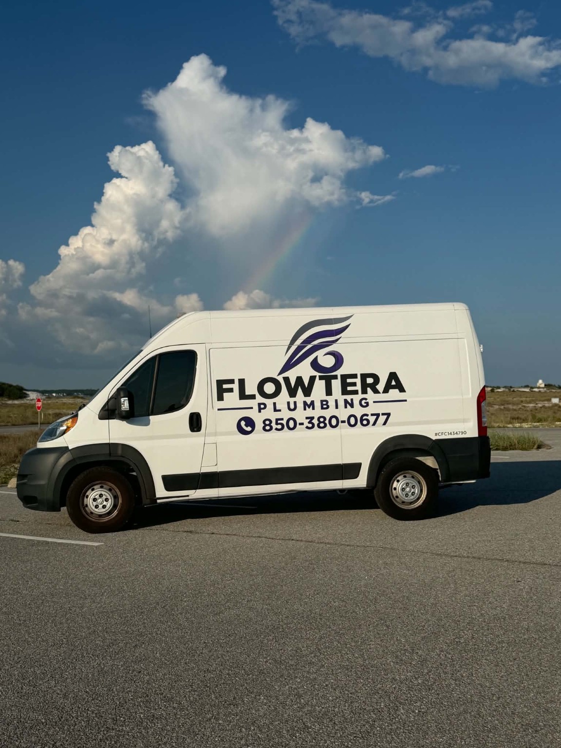 Flowtera Plumbing work van serving Milton and Pace
